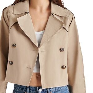 Steve Madden Double-Breasted Cropped Trench